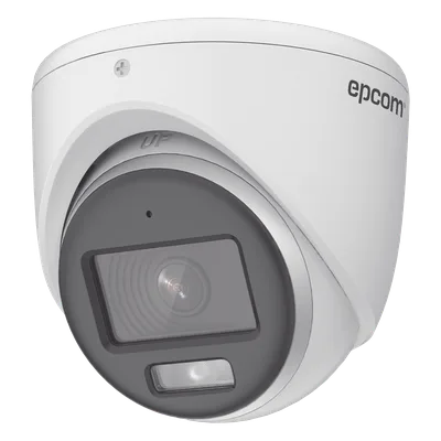 Cámara Turret TURBOHD / 3K 5 Megapixel / Color 24/7 / Luz Blanca 20 m (65.6 ft) / IP67 / Micrófono Integrado / 4 Tecnologías / Lente 2.8 mm