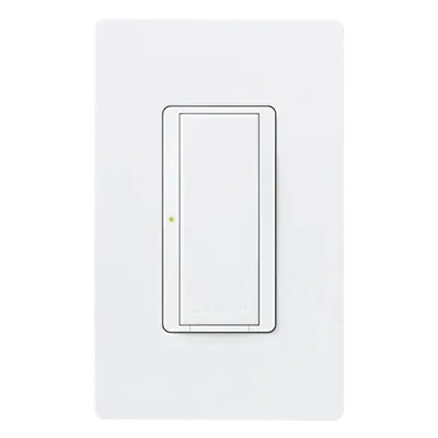 Interruptor de Pared On/Off / Doble Voltaje 120/277 V / 8 A Iluminación / 2 Hilos Sin Neutro / RF 431-437 MHz / Unipolar o Multilocalización