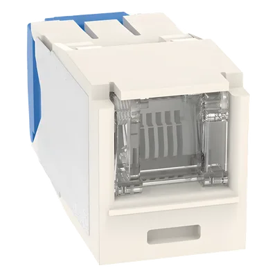 Conector Jack RJ45 / Cat 6A / 8P8C / Terminación TG sin Impacto / 22-26 AWG / -10°C a 65°C / 100W HDBaseT / Blanco