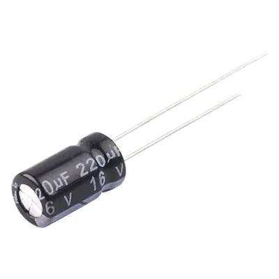 Capacitor Electrolítico Radial / 220 µF / 16 Vcc / 105 °C / 6.3 x 11 mm