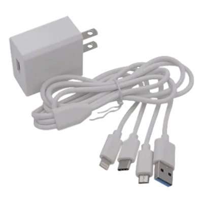 Cargador de Pared USB / 3 Puertos / Salida 5 Vcc 2 A / Cable Extensor 1.2 m (3.9 ft) / Entrada Universal 100-240 Vca / Multi-conector