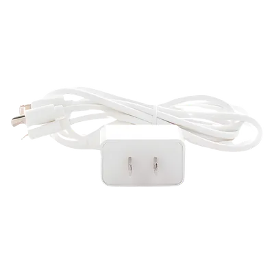 Cargador de Pared USB / 3 Puertos / Salida 5 Vcc 2 A / Cable Extensor 1.2 m (3.9 ft) / Entrada Universal 100-240 Vca / Multi-conector