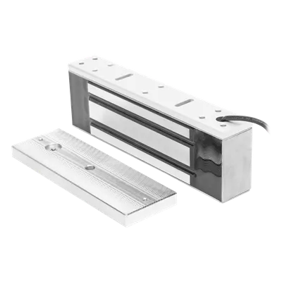 Chapa Magnética / Fuerza de Retención 500 kg (1200 lbs) / IP68 / Voltaje Dual 12/24 VCC / Aluminio Anodizado