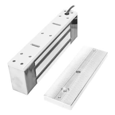 Chapa Magnética / Fuerza de Retención 500 kg (1200 lbs) / IP68 / Voltaje Dual 12/24 VCC / Aluminio Anodizado