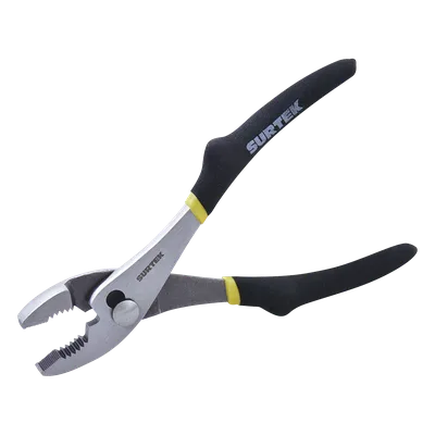 Pinza para Mecánico / 8" / Triple Mordaza Recta y Curva / Acero 1055 Templado / Mango de Vinil