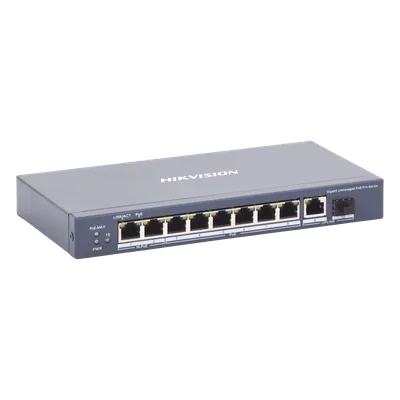 Switch PoE+ / 7 Puertos Gigabit 802.3af/at 30W / 2 Puertos Hi-PoE 90W / 1 Puerto Uplink Gigabit / 1 Puerto SFP / Modo Extendido 300 m (984 pies) / 110 W Total