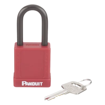 Candado de Bloqueo LOTO / Llave Única / Dieléctrico / Grillete Acero 38.1 mm / Cuerpo Aluminio 45x20x40 mm / Color Rojo