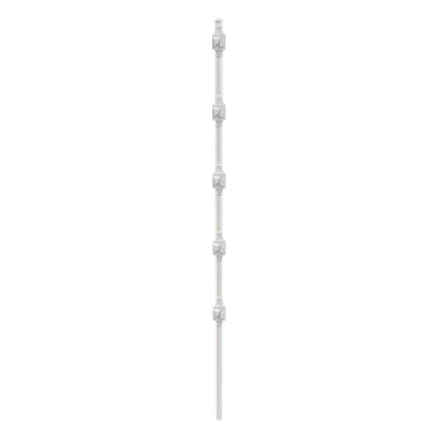 Poste para Cerca Electrificada / 5 Aisladores de Paso / Acero Galvanizado Cal. 18 / 1.2 m (3.9 ft) / Fijación Directa en Concreto