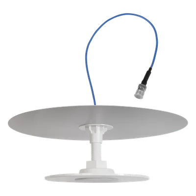 Antena Omnidireccional de Bajo Perfil Ultra Delgada con Reflector para Máxima Ganancia de 7dBi. Cubre bandas de celular 5G, 4G, 3G y WiFi de 608 a 2700 MHz.