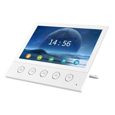 Monitor IP/SIP para interior, Wi-Fi, pantalla táctil de 7", audio de 2 vías, PoE, 8 interfaces de entrada de alarma.