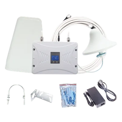 Kit Amplificador de Señal Celular 4.5G LTE, 3G y Voz. Funciona con Todos los Operadores. Soporta Múltiples Dispositivos y Tecnologías. Hasta 1000 metros cuadrados de Cobertura