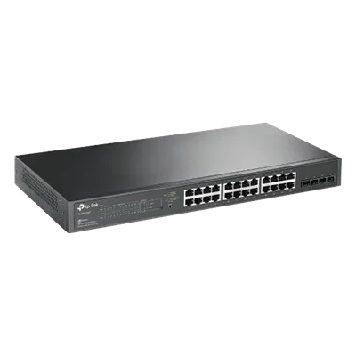 Switch PoE+ Administrable / 24 Puertos Gigabit / 4 Ranuras SFP / 250W PoE Total / SDN Cloud / Enrutamiento Estático