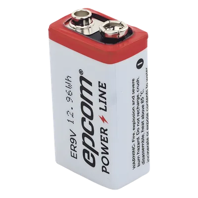 Batería de Litio 9V / 1200 mAh / Cloruro de Tionilo / No Recargable / Operación -60°C a +85°C / Acero Inoxidable