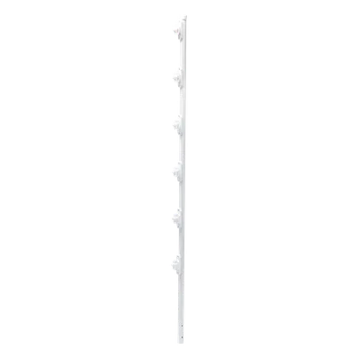 Poste para Cerca Electrificada / 6 Aisladores de Paso / Acero Galvanizado Cal. 18 / Altura 1.4 m (4.6 ft) / Diámetro 1" / Pintura Blanca Electroestática