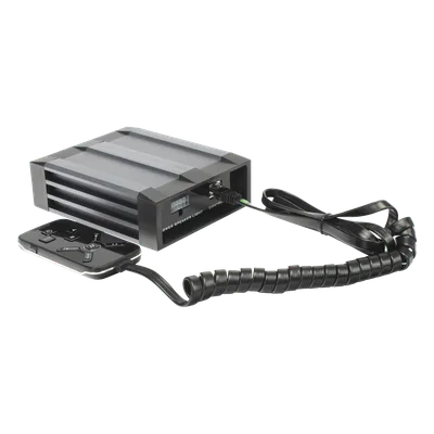 Sirena Vehicular de 100W de Potencia, Con Controlador Unimando Para Tonos, 2 Salidas Auxiliares y Microfono