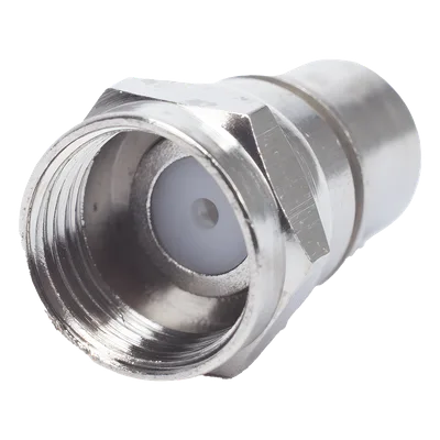 Conector F Macho / Plegable con PIN / Cable RG-6 / Cuerpo Bronce Niquelado / Contacto Oro / Aislante Teflón