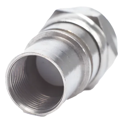 Conector F Macho / Plegable con PIN / Cable RG-6 / Cuerpo Bronce Niquelado / Contacto Oro / Aislante Teflón