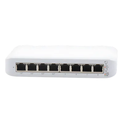 Switch Administrable PoE / 8 Puertos Gigabit / 4 Puertos PoE+ 802.3at / 52 W / 8 Gbps / Compacto