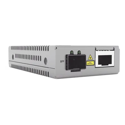 Convertidor de medios SFP+ a 10G RJ45 / Baja latencia 802.1Q / Paquetes jumbo 10 KB / Diseño compacto / Alimentación 12 VCC / TAA