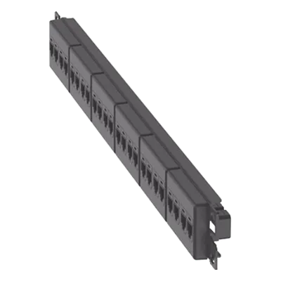 Panel de Parcheo / 24 Puertos / Cat 5e / 1 UR / Plano / Negro