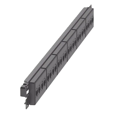 Panel de Parcheo / 24 Puertos / Cat 5e / 1 UR / Plano / Negro