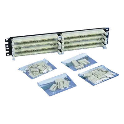 Kit Panel de Conexión / 100 Pares por Base / Categoría 5e / 19 Pulgadas (1.58 ft) / 2 UR / 40 Bloques de 5 Pares