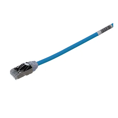 Patch Cord Cat6A / 28 AWG Diámetro Reducido / S/FTP Blindado / CM/LS0H / 0.5 m (1.64 ft) / Azul