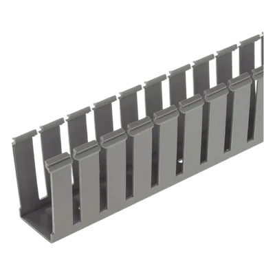 Canaleta Ranurada de PVC / 2.25 in Ancho / 2.12 in Alto / 6 ft Largo / Tipo G / Sin Tapa / Gris