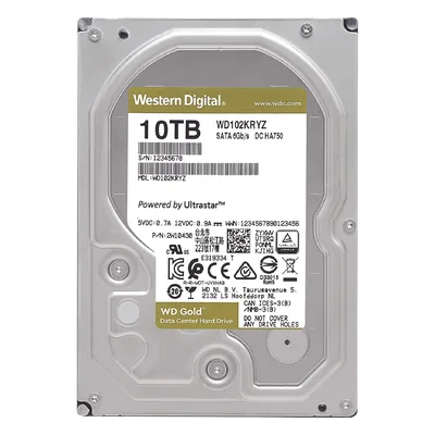 Disco Duro Gold de 10 TB / 7200 RPM / Optimizado para NAS, RAID, Data Center y NVRs de Gran Capacidad / Uso 24-7 / Proteccion Antivibración / 5 Años de Garantia / HelioSeal