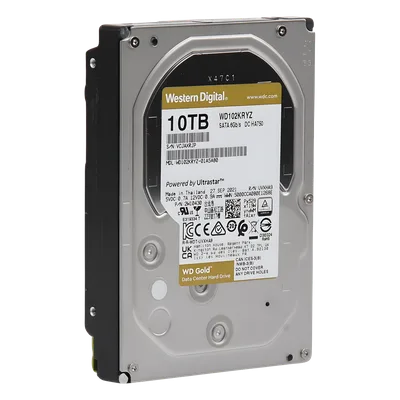 Disco Duro Gold de 10 TB / 7200 RPM / Optimizado para NAS, RAID, Data Center y NVRs de Gran Capacidad / Uso 24-7 / Proteccion Antivibración / 5 Años de Garantia / HelioSeal