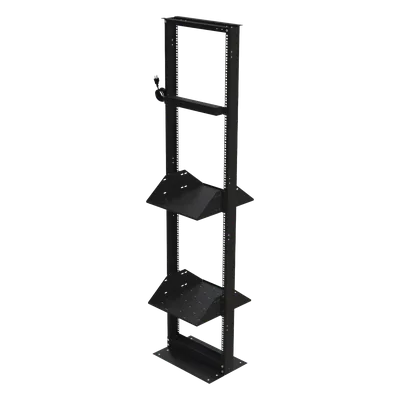 Rack 19" / 45 UR / 2 Charolas / PDU 8 Tomas / Doble Perforación / Estructura Reforzada