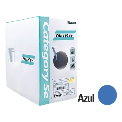 Bobina de Cable UTP / Cat 5e / 24 AWG / 305 m (1000 ft) / 4 Pares / PVC CM / Azul