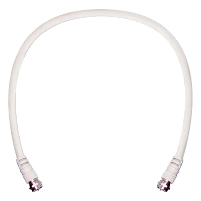 Jumper Coaxial / RG-6 / 60.96 cm (2 pies) / Conectores F Macho / 75 Ohm / Blanco