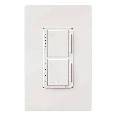 Control dual ventilador y atenuador Maestro LED+ / 1.5 A, 4 velocidades / 75 W LED o 250 W inc-hal / 120 V / unipolar / sin neutro