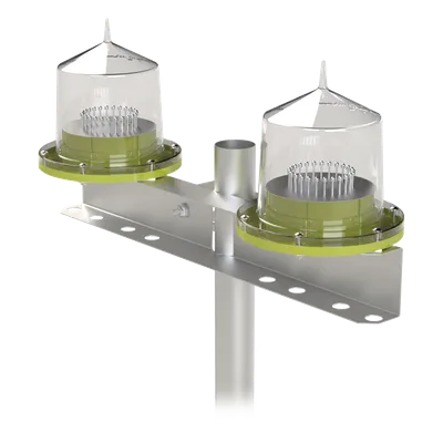 Lámpara de Obstrucción Tipo L-810 / Autónoma Solar / Luz Fija o Intermitente / IP68 / Fotocélula