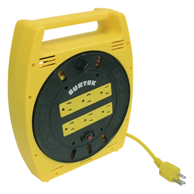 Multicontacto Tipo Carrete / 6 Salidas NEMA 5-15R / Cable 6 m (19.7 ft) / 16 AWG / 127 VCA 10 A / Protección contra Cortocircuitos