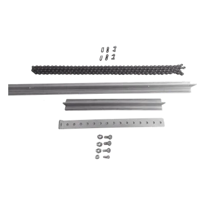 Extensión de Riel Tipo T / 1 m (3.3 ft) / Cadena de Alta Resistencia 2 m (6.6 ft) / Conector Modular / Bracket y Tornillería Incluidos