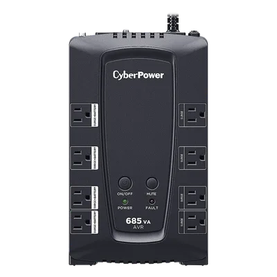 UPS de 685 VA/390 W, Topología Línea Interactiva, Entrada 120 Vca NEMA 5-15P, Tipo Gabinete Compacto, Con 8 Tomas NEMA 5-15R