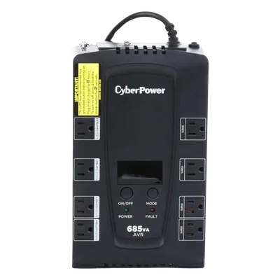 UPS de 685 VA/390 W, Topología Línea Interactiva, Entrada 120 Vca NEMA 5-15P, Tipo Gabinete Compacto, Con 8 Tomas NEMA 5-15R