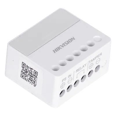 Relevador Inalámbrico / 1 Entrada Alarma 24 h / 1 Salida 0-36 Vcc 5 A / 433 MHz Bidireccional / AES-128 / LED de Estado