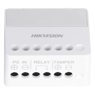 Relevador Inalámbrico / 1 Entrada Alarma 24 h / 1 Salida 0-36 Vcc 5 A / 433 MHz Bidireccional / AES-128 / LED de Estado