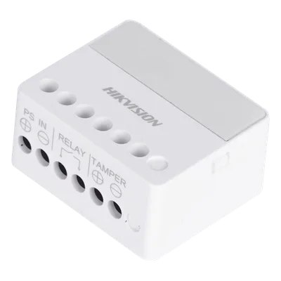 Relevador Inalámbrico / 1 Entrada Alarma 24 h / 1 Salida 0-36 Vcc 5 A / 433 MHz Bidireccional / AES-128 / LED de Estado