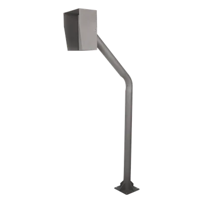 Poste Industrial para Portero IP / Altura Ajustable 1.21 m (3.97 ft) / Acero Calibre 11 / Pintura Electrostática Gris / Anclaje Incluido