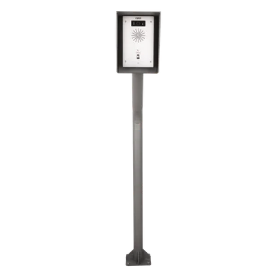 Poste Industrial para Portero IP / Altura Ajustable 1.21 m (3.97 ft) / Acero Calibre 11 / Pintura Electrostática Gris / Anclaje Incluido