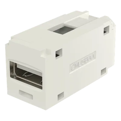 Módulo Acoplador / USB 2.0 / Hembra a Hembra / Tipo Mini-Com / Blanco Mate / 1 Espacio