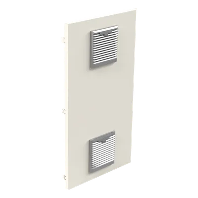Gabinete Acero Galv. para 2 Baterías PL110D12 (400 x 730 x 300mm). Puerta Ventilada. Acc. para piso o poste No incluidos.