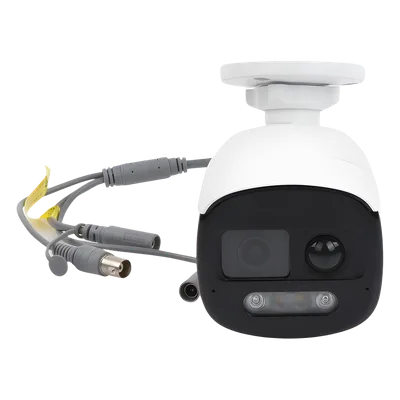 Cámara Bala TURBOHD / 2 Megapixel Full HD / Color 24/7 / Luz Blanca 40 m (131.2 ft) / WDR 130 dB / Sensor PIR 110° / Sirena 93.5 dB / Estrobo Rojo-Azul / IP67