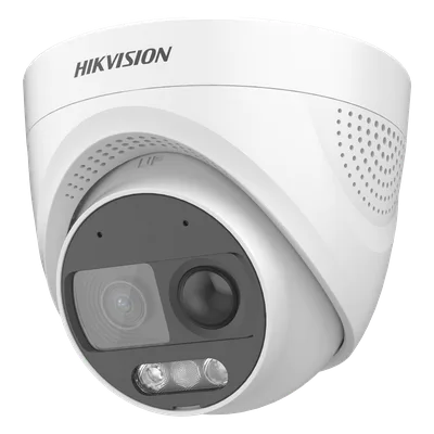 Cámara Turret TURBOHD / 2 Megapixel 1080p / Imagen a Color 24/7 / Luz Blanca 20 m (65.6 ft) / Sensor PIR 110° / Sirena 93.5 dB / Estrobo Rojo-Azul / IP67 / WDR 130 dB / Micrófono Integrado