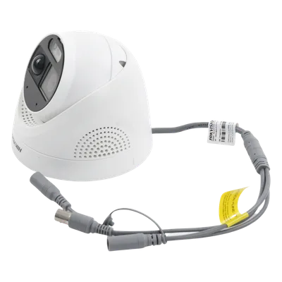 Cámara Turret TURBOHD / 2 Megapixel 1080p / Imagen a Color 24/7 / Luz Blanca 20 m (65.6 ft) / Sensor PIR 110° / Sirena 93.5 dB / Estrobo Rojo-Azul / IP67 / WDR 130 dB / Micrófono Integrado