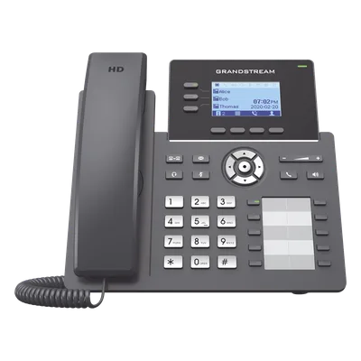 Teléfono IP Carrier-Grade / 3 Líneas SIP / 6 Cuentas / 10 Botones BLF / Gigabit PoE / Codecs Opus / IPv4/IPv6 / Gestión en la Nube